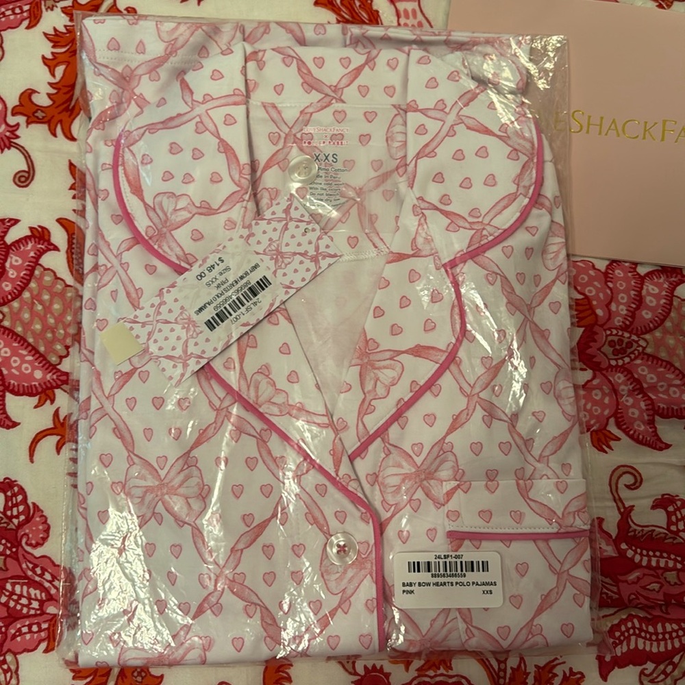 LoveShackFancy & RollerRabbit Baby Bow Hearts Women’s Pajamas